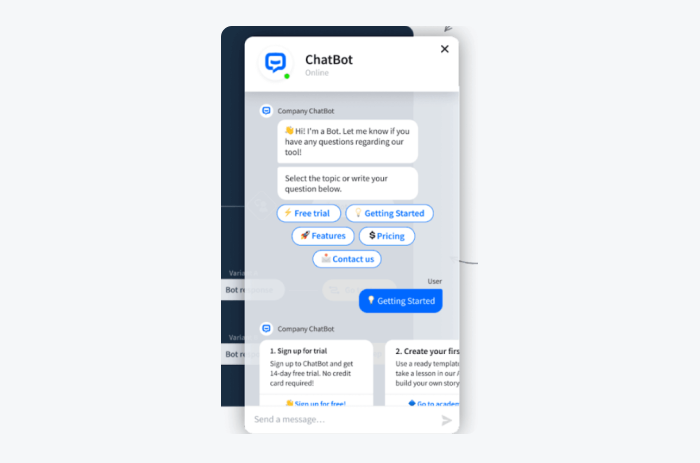 chatbot sales chatbot example