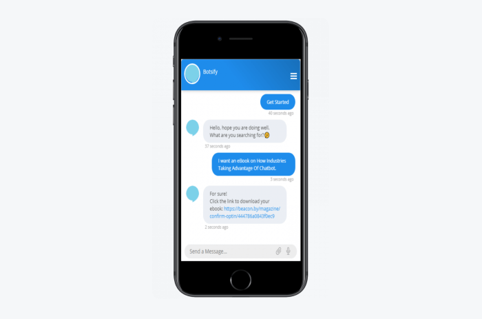 botsify sales chatbot example