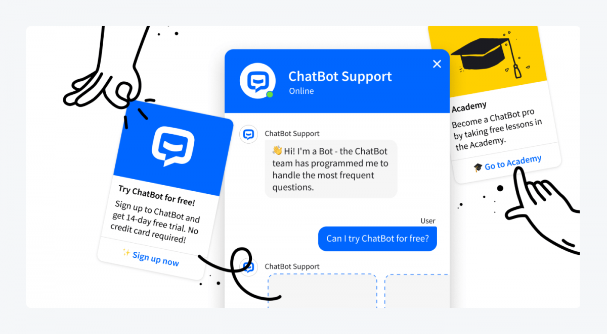 ChatBot's widget mockup