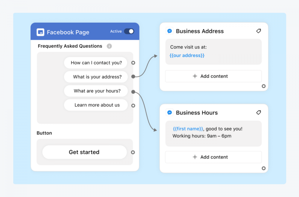 A view inside Chatfuel's chatbot building platform