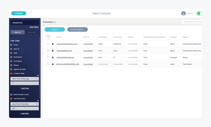 Formilla contact list