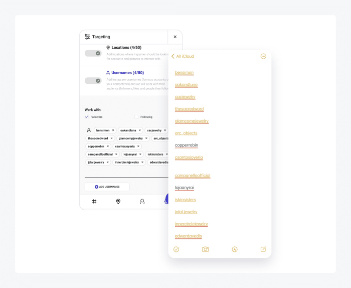 graphic shows the screenshot of a inflact's Instagram Bot user panel
